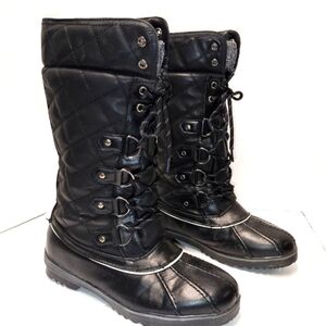 3M Thinsulate calf high black lace up winter boots Size: 9 only worn 1x
